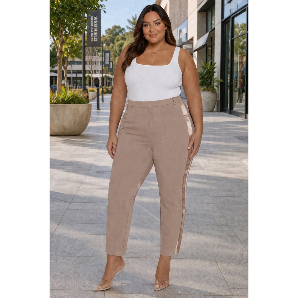 Pants Women‎ 2X Taupe Colored Plus Size Trousers